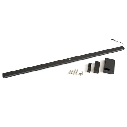 Emuca Barra Appendiabiti per armadi con luce LED Castor, batteria estraibile e sensore di movimento, L708 mm, Tecnoplastica e alluminio, Verniciato moka
