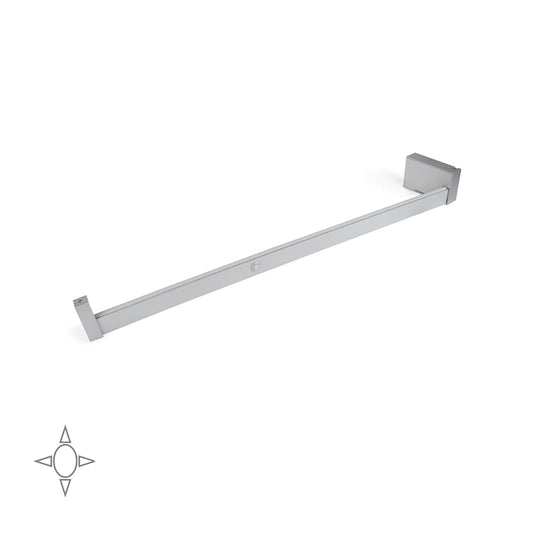 Emuca Barra Appendiabiti per armadi con luce LED Castor, batteria estraibile e sensore di movimento, L708 mm, Tecnoplastica e Alluminio, Grigio metallizzata