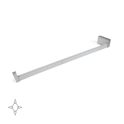 Emuca Barra Appendiabiti per armadi con luce LED Castor, batteria estraibile e sensore di movimento, L858 mm, Tecnoplastica e Alluminio, Grigio metallizzata