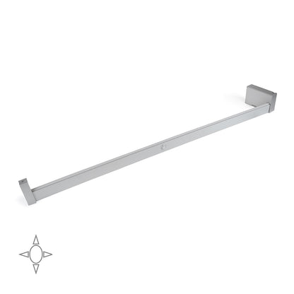 Emuca Barra Appendiabiti per armadi con luce LED Castor, batteria estraibile e sensore di movimento, L1.008mm, Tecnoplastica e Alluminio, Grigio metallizzata