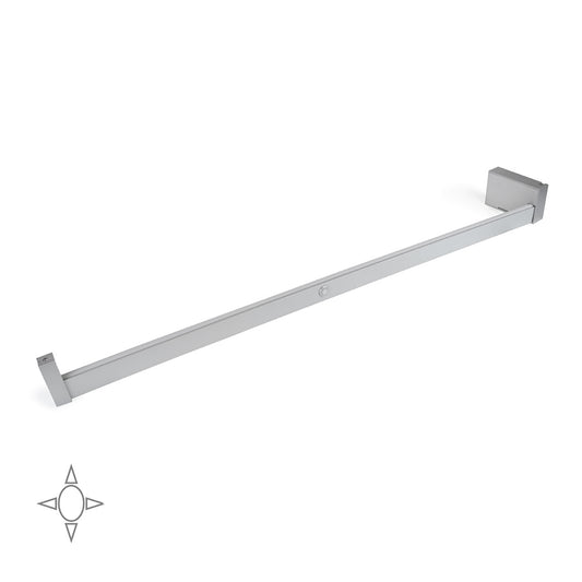 Emuca Barra Appendiabiti per armadi con luce LED Castor, batteria estraibile e sensore di movimento, L1.008mm, Tecnoplastica e Alluminio, Grigio metallizzata