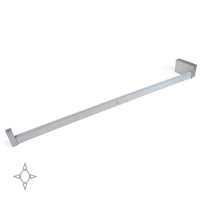 Emuca Barra Appendiabiti per armadi con luce LED Castor, batteria estraibile e sensore di movimento, L1.158mm, Tecnoplastica e Alluminio, Grigio metallizzata