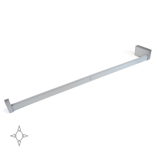 Emuca Barra Appendiabiti per armadi con luce LED Castor, batteria estraibile e sensore di movimento, L1.158mm, Tecnoplastica e Alluminio, Grigio metallizzata
