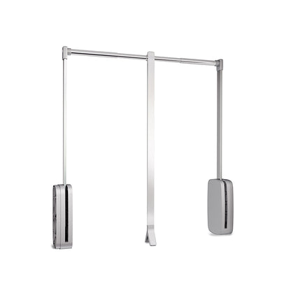 Emuca Appendiabiti saliscendi per armadio Sling, larghezza regolabile 450-600 mm, Acciaio e Tecnoplastica, Cromato lucido