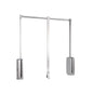 Emuca Appendiabiti saliscendi per armadio Sling, larghezza regolabile 450-600 mm, Acciaio e Tecnoplastica, Cromato lucido