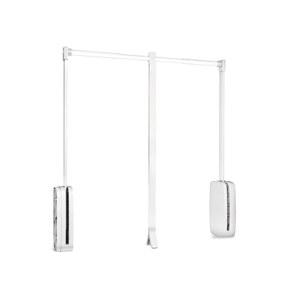 Emuca Appendiabiti saliscendi per armadio Sling, larghezza regolabile 450-600 mm, Acciaio e Tecnoplastica, Bianco