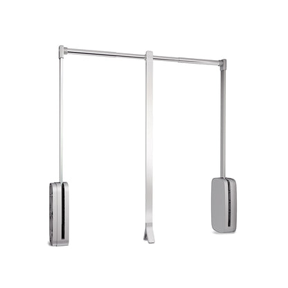 Emuca Appendiabiti saliscendi per armadio Sling, larghezza regolabile 600-830 mm, Acciaio e Tecnoplastica, Cromato lucido
