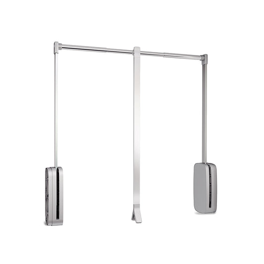 Emuca Appendiabiti saliscendi per armadio Sling, larghezza regolabile 600-830 mm, Acciaio e Tecnoplastica, Cromato lucido