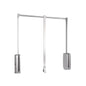 Emuca Appendiabiti saliscendi per armadio Sling, larghezza regolabile 600-830 mm, Acciaio e Tecnoplastica, Cromato lucido