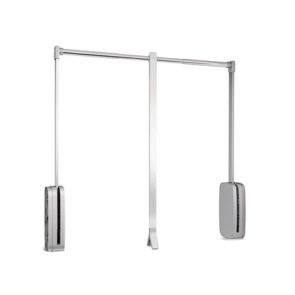 Emuca Appendiabiti saliscendi per armadio Sling, larghezza regolabile 830-1150 mm, Acciaio e Tecnoplastica, Cromato lucido