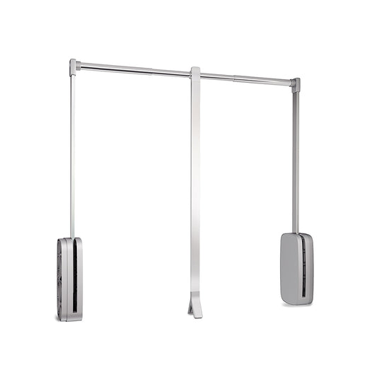 Emuca Appendiabiti saliscendi per armadio Sling, larghezza regolabile 830-1150 mm, Acciaio e Tecnoplastica, Cromato lucido