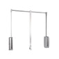 Emuca Appendiabiti saliscendi per armadio Sling, larghezza regolabile 830-1150 mm, Acciaio e Tecnoplastica, Cromato lucido