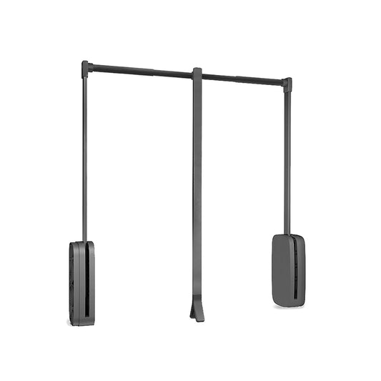 Emuca Appendiabiti saliscendi per armadio Sling, larghezza regolabile 830-1150 mm, Acciaio e Tecnoplastica, Titanio
