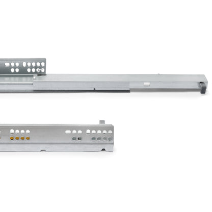 Emuca Set di guide per cassetti a scomparsa Silver, estrazione totale, push, profondità 250 mm, Acciaio, Zincato bianco