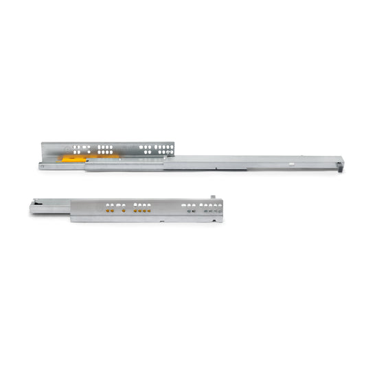 Emuca Set di guide per cassetti a scomparsa Silver, estrazione totale, push, profondità 300 mm, Acciaio, Zincato bianco