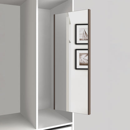 Emuca Specchio estraibile per interno dell'armadio, Acciaio, Tecnoplastica e Vetro, Verniciato moka
