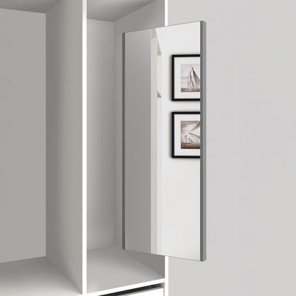 Emuca Specchio estraibile per interno dell'armadio, Acciaio e Tecnoplastica e Vetro, Verniciato alluminio