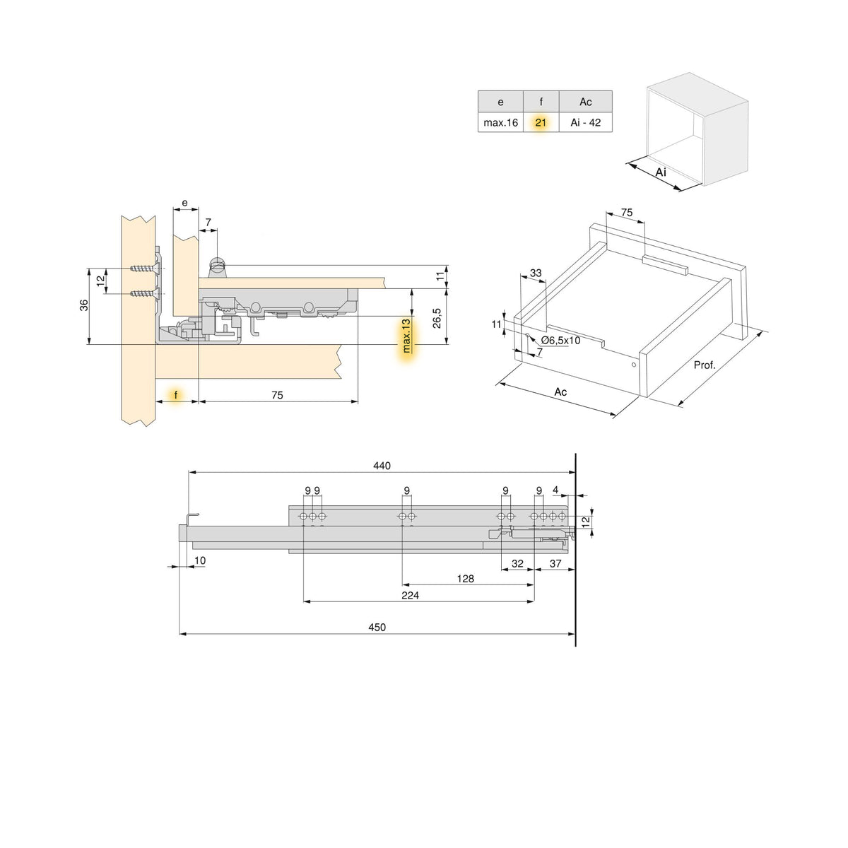 Guide Silver ad estrazione totale con chiusura soft e aggancio (290 - 590)