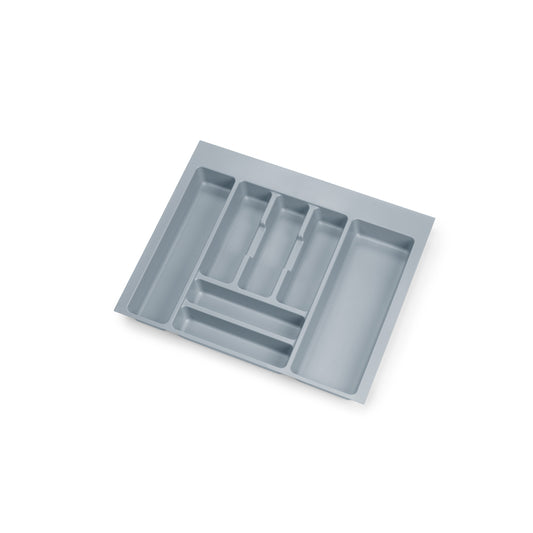 Emuca Portaposate universale per posate Optima, modulo 600 mm, Tecnoplastica, Grigia