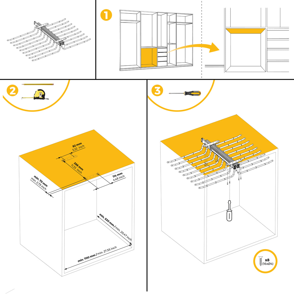 Porta pantaloni doppio estraibile per armadio.