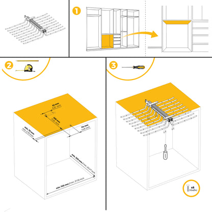 Porta pantaloni doppio estraibile per armadio.