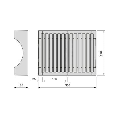 Emuca Kit di organizzatore di piatti per mobili, contiene fino a 13 piatti, Tecnoplastica, Grigio antracite