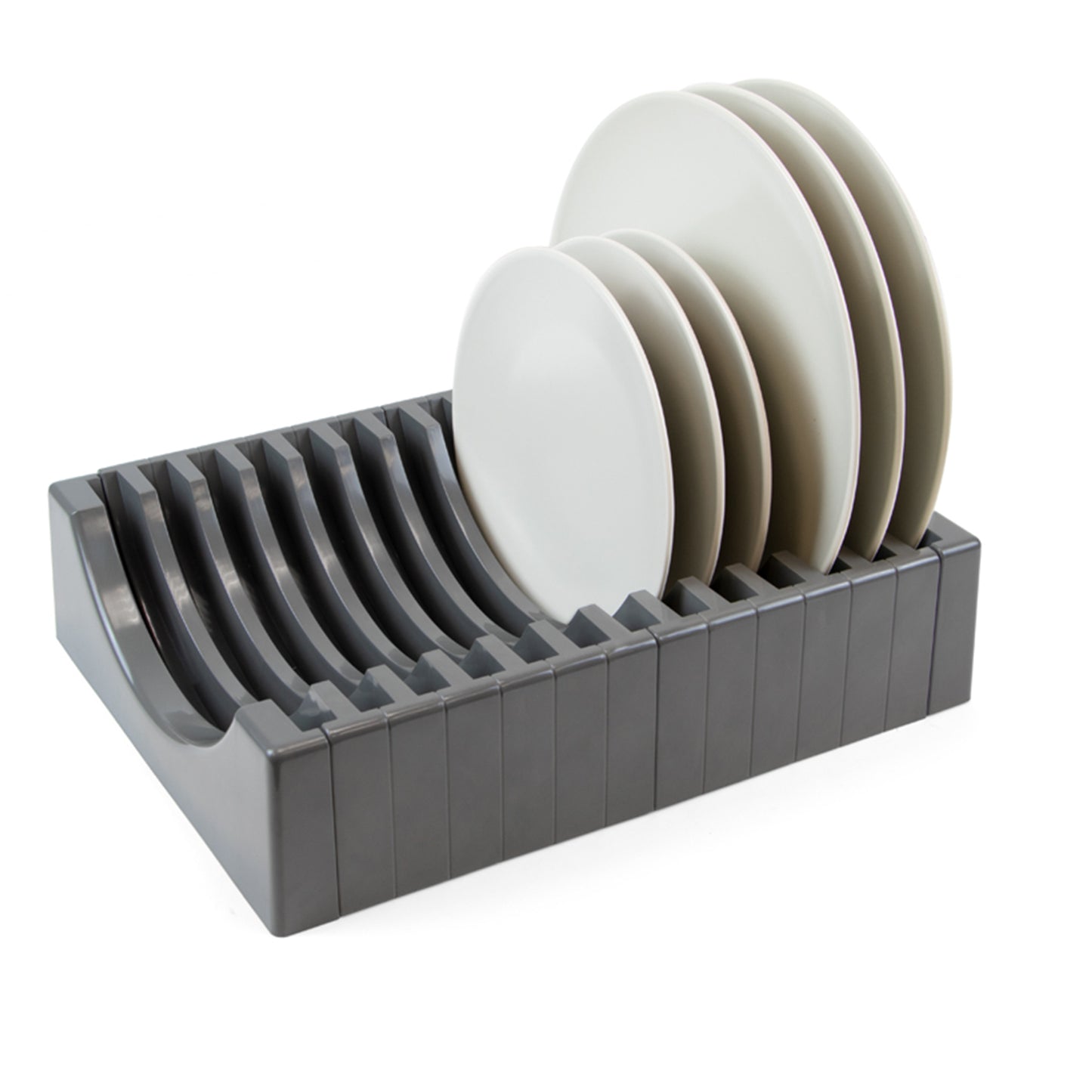 Emuca Kit di organizzatore di piatti per mobili, contiene fino a 13 piatti, Tecnoplastica, Grigio antracite