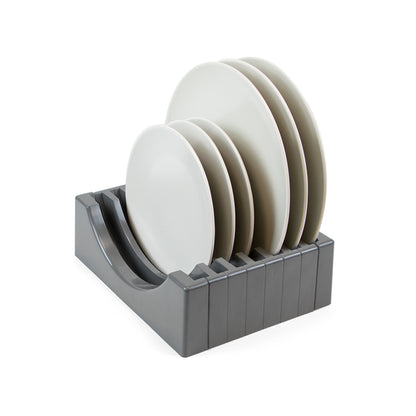 Emuca Kit di organizzatore di piatti per mobili, contiene fino a 13 piatti, Tecnoplastica, Grigio antracite