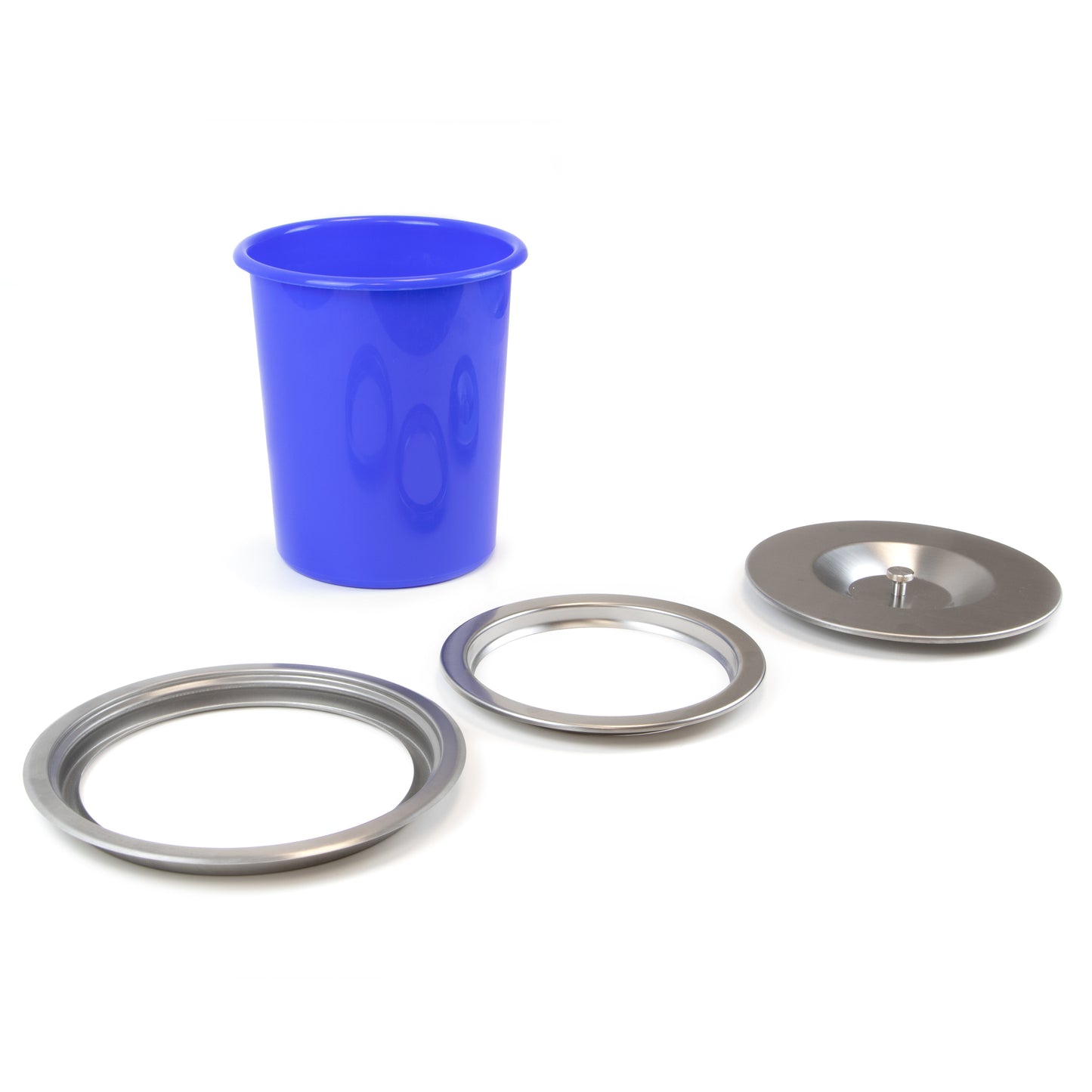 Emuca Recycle, contenitore per rifiuti da incasso per il spessore di lavoro della cucina, 1 tazza estraibile da 5 lt, Acciaio inossidabile e Tecnoplastica