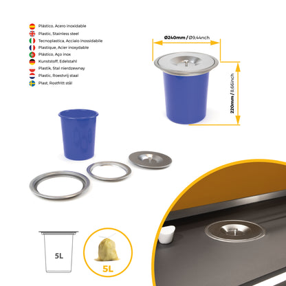 Pattumiera da incasso Recycle per piano cucina