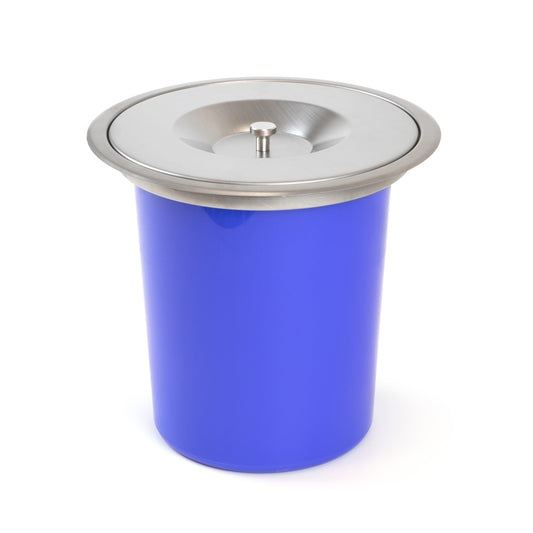 Emuca Recycle, contenitore per rifiuti da incasso per il spessore di lavoro della cucina, 1 tazza estraibile da 5 lt, Acciaio inossidabile e Tecnoplastica