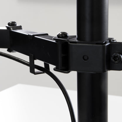 Emuca Supporto per monitor da tavolo inclinabile e girevole a 360°, singolo, acciaio, Verniciato nero