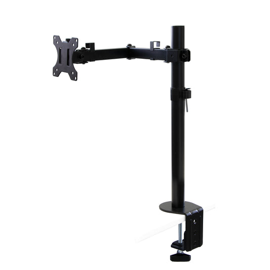 Emuca Supporto per monitor da tavolo inclinabile e girevole a 360°, singolo, acciaio, Verniciato nero