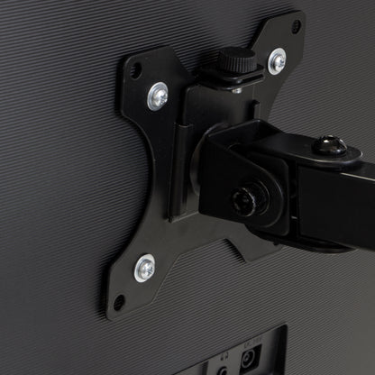 Emuca Supporto per monitor da tavolo inclinabile e girevole a 360°, doppio, acciaio, Verniciato nero