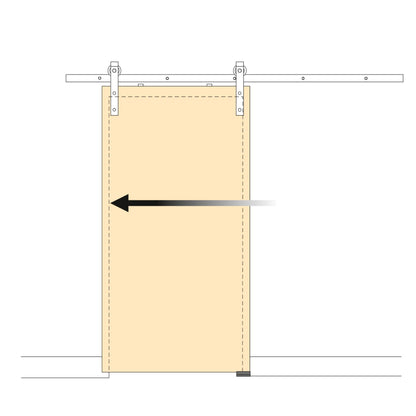 Emuca Kit di ferramentaper porta scorrevole appesa in legno Barn, senza chiusura soft, pannelli non inclusi, Acciaio e Tecnoplastica, Verniciato nero