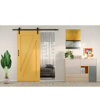 Emuca Kit di ferramentaper porta scorrevole appesa in legno Barn, senza chiusura soft, pannelli non inclusi, Acciaio e Tecnoplastica, Verniciato nero
