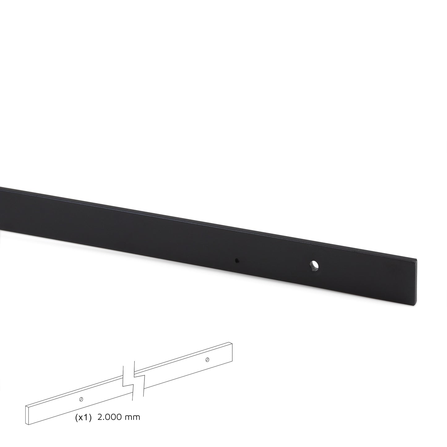 Emuca Kit di ferramentaper porta scorrevole appesa in legno Barn, senza chiusura soft, pannelli non inclusi, Acciaio e Tecnoplastica, Verniciato nero