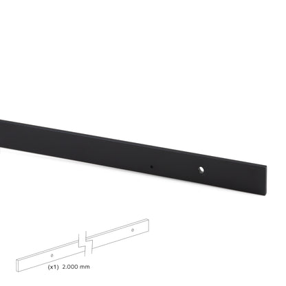 Emuca Kit di ferramentaper porta scorrevole appesa in legno Barn, senza chiusura soft, pannelli non inclusi, Acciaio e Tecnoplastica, Verniciato nero