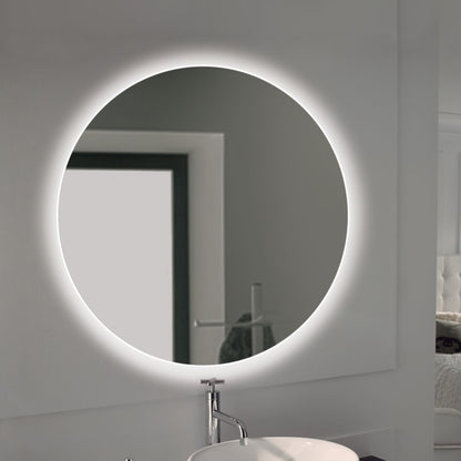Emuca Specchio da bagno Cassiopeia con Illuminazione LED decorativa, diametro 60 cm, AC 230V 50Hz, 20W e 12W, Alluminio e Vetro
