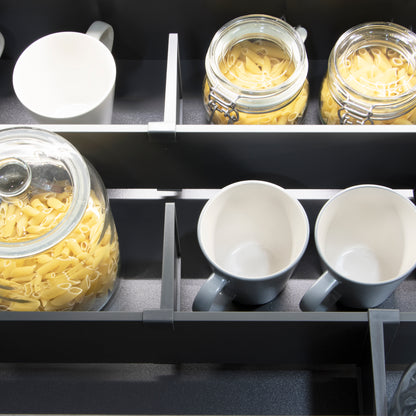 Emuca Kit di accessori divisori per interno cassetti Vertex-Concept, larghezza 900 mm, Alluminio e Tecnoplastica, Grigio antracite