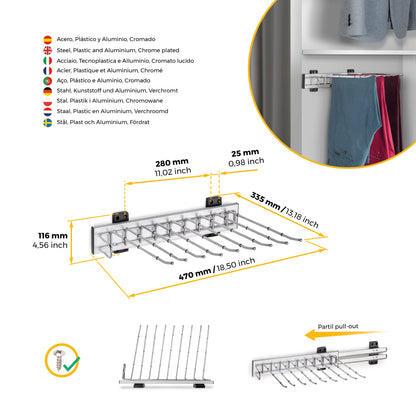 Porta pantaloni Self montaggio laterale per armadio