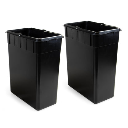 Emuca Recycle Inox, contenitore per la raccolta differenziata da esterno con scomparti, apertura del coperchio con pedali, 2x15lt, Acciaio inossidabile