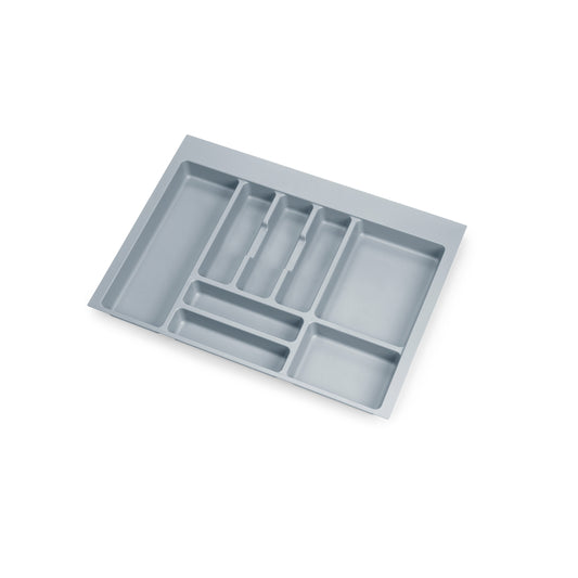 Emuca Portaposate universale per posate Optima, modulo 700 mm, Tecnoplastica, Grigia