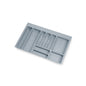 Emuca Portaposate universale per posate Optima, modulo 800 mm, Tecnoplastica, Grigia