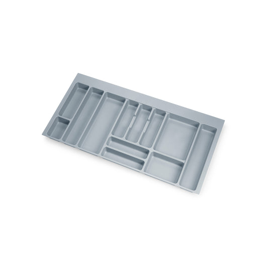Emuca Portaposate universale per posate Optima, modulo 1.000 mm, Tecnoplastica, Grigia
