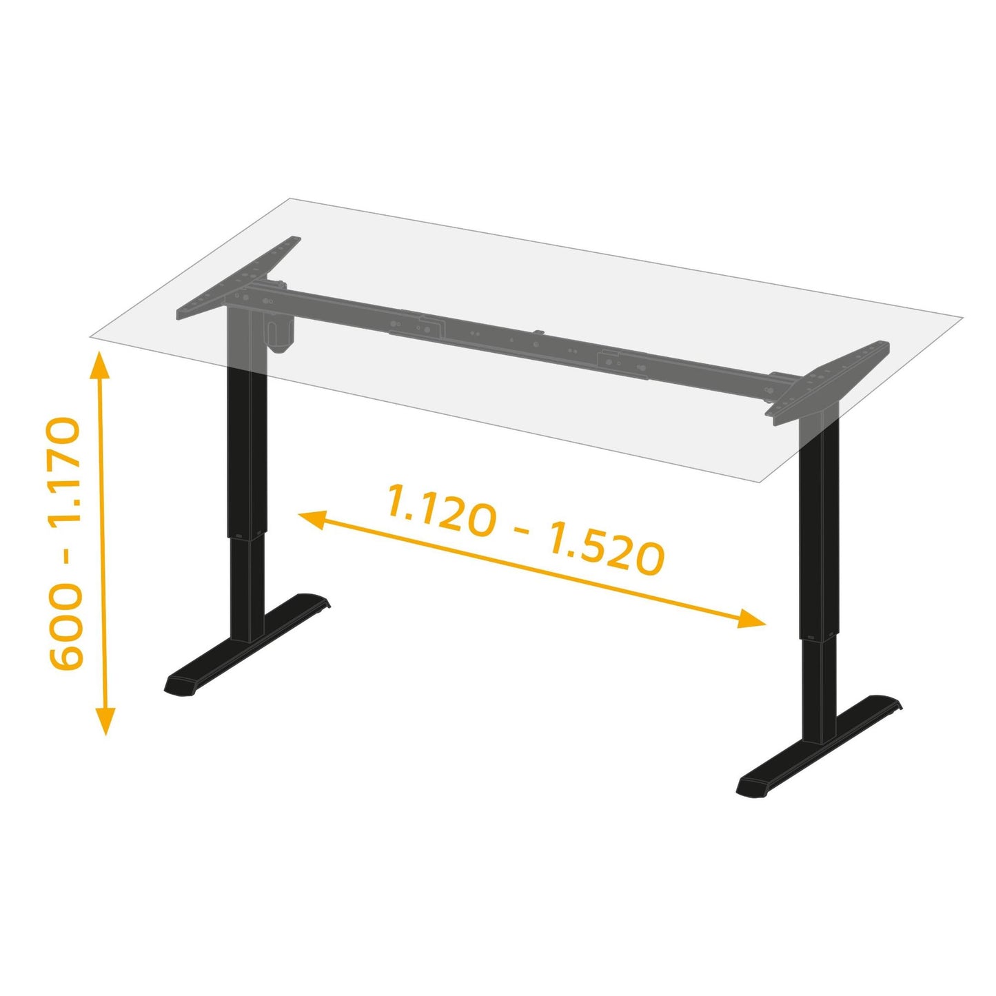 Emuca Lift Table motorizzato regolabile in altezza Lift Table, Acciaio, Verniciato bianco
