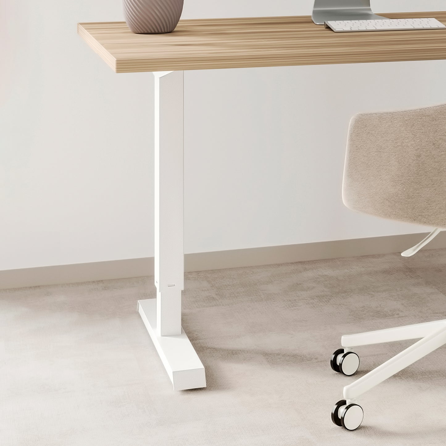 Emuca Lift Table motorizzato regolabile in altezza Lift Table, Acciaio, Verniciato bianco