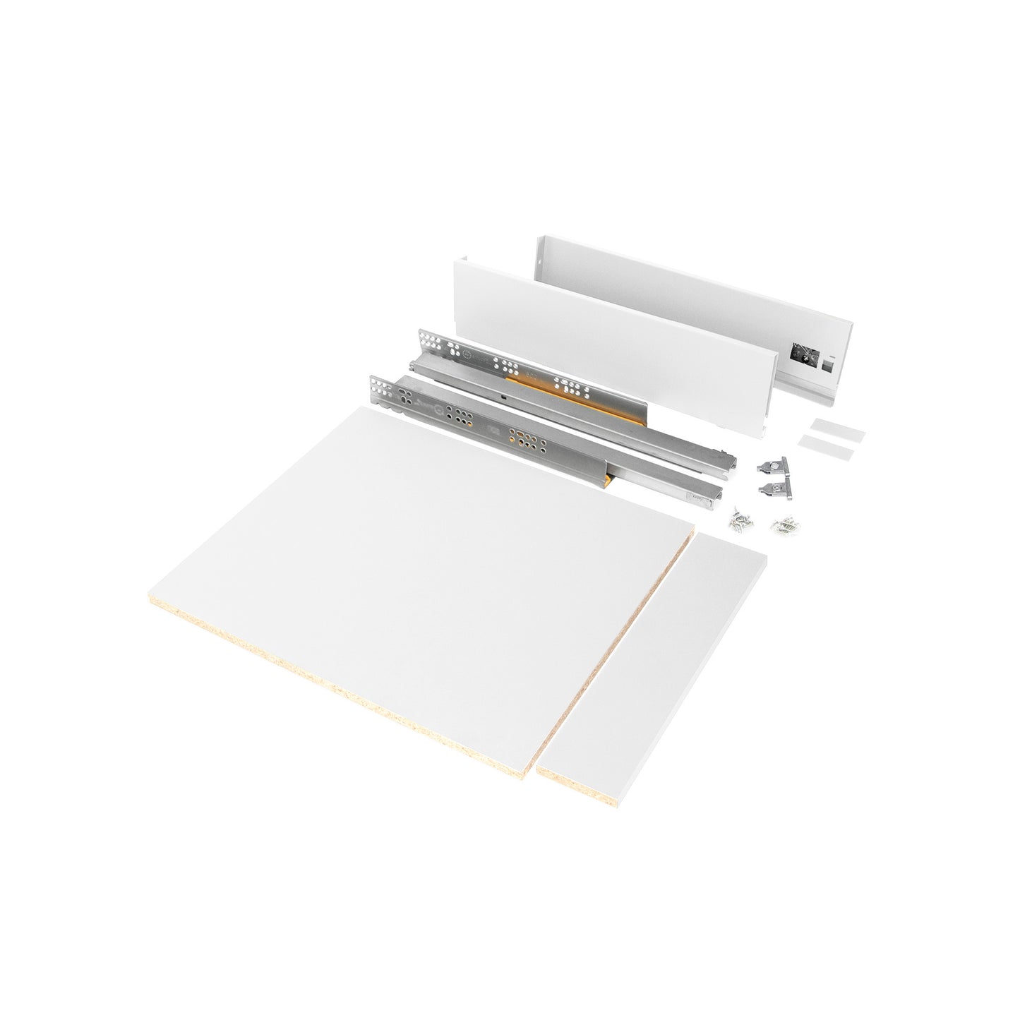 Emuca Kit di cassetti per cucina o bagno Vertex, altezza 93 mm, con pannelli inclusi, modulo 450 mm, Verniciato bianco