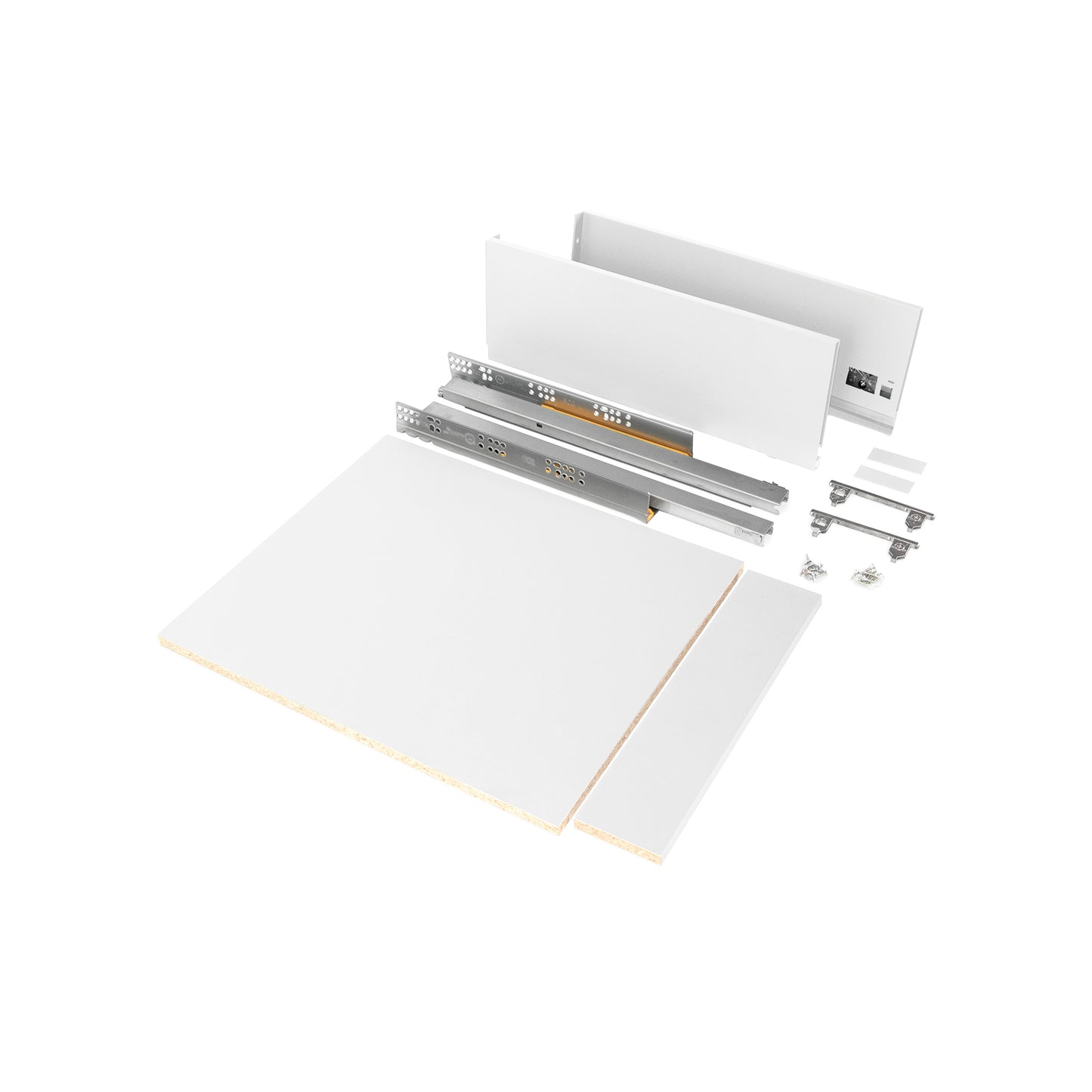 Emuca Kit di cassetti per cucina o bagno Vertex, altezza 178 mm, con pannelli inclusi, modulo 450 mm, Verniciato bianco