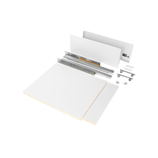 Emuca Kit di cassetti per cucina o bagno Vertex, altezza 178 mm, con pannelli inclusi, modulo 450 mm, Verniciato bianco